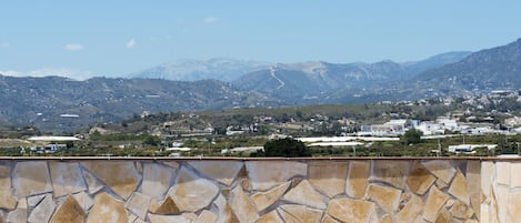 Alberca al aire libre por temporada y sombrillas en la alberca 