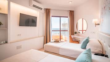 Double or Twin Room, Terrace, Sea View | 1 bedroom, in-room safe, free WiFi, bed sheets