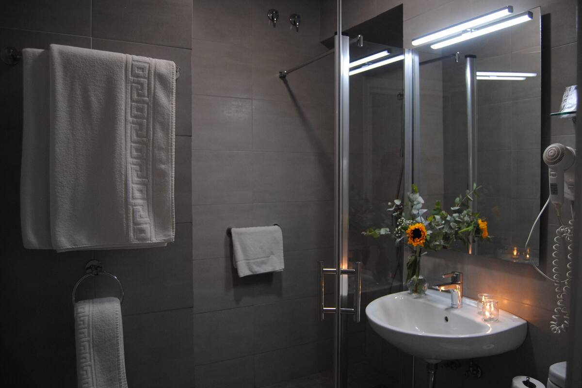 double room | bathroom | free toiletries, hair dryer, towels