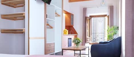 Studio Superior, balkon | Seprai premium, selimut bulu angsa, bantalan ekstra lembut, dan brankas