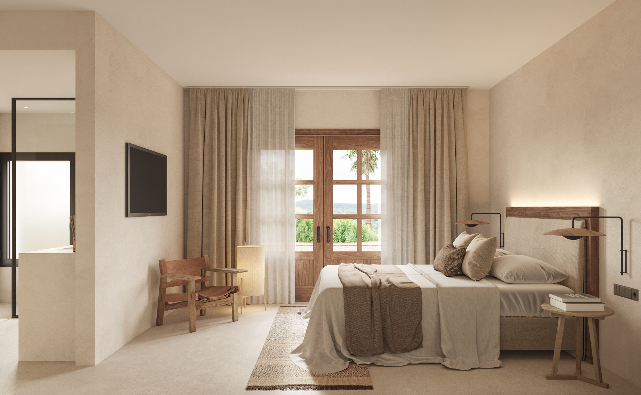 华丽双人房, 1 张特大床, 露台, 花园景观 | 迷你吧、客房内保险箱、熨斗/熨板、免费 WiFi