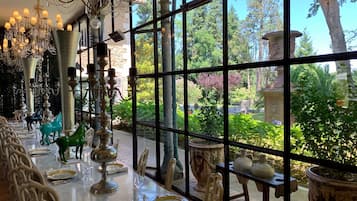 Lunch, dinner served; Basque cuisine, garden views