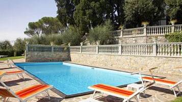 AuĂenpool (je nach Saison geöffnet), LiegestĂŒhle