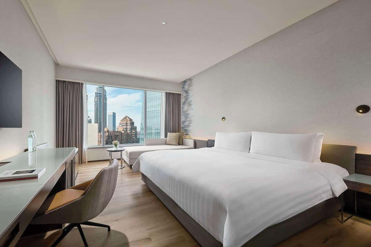 Deluxe Room, 1 Katil Raja (King) | Peralatan tempat tidur hipoalergenik, gebar bulu kapas, bar mini