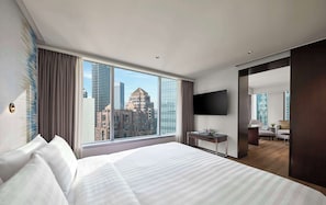 Suite, 1 trĂšs grand lit, vue ville
