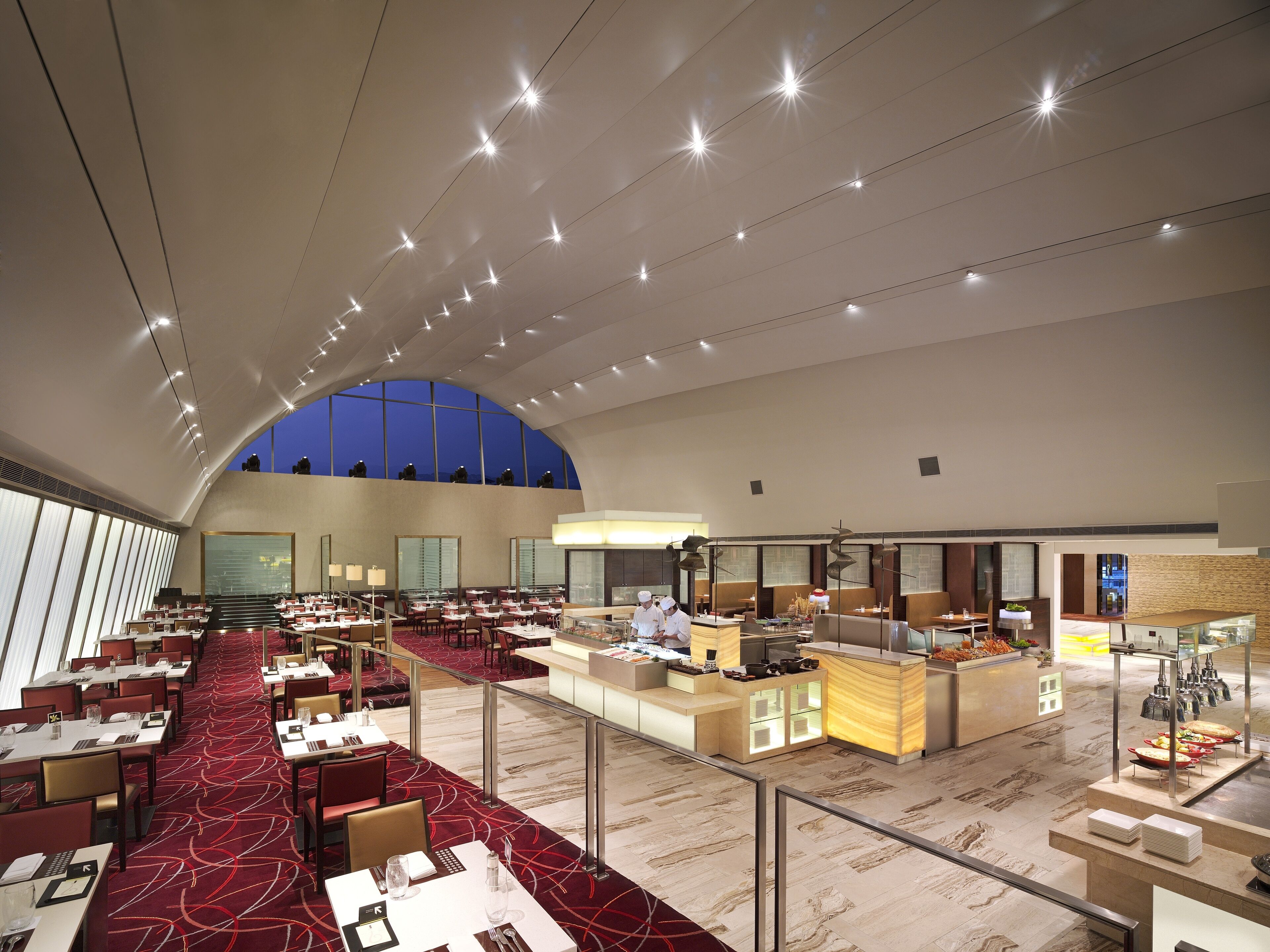 3 restaurants, breakfast, lunch, dinner served; international cuisine