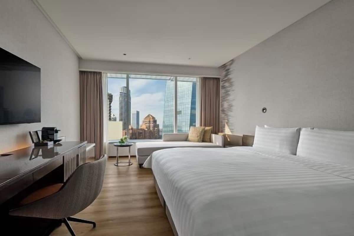 Hypo-allergenic bedding, down duvets, minibar, in-room safe