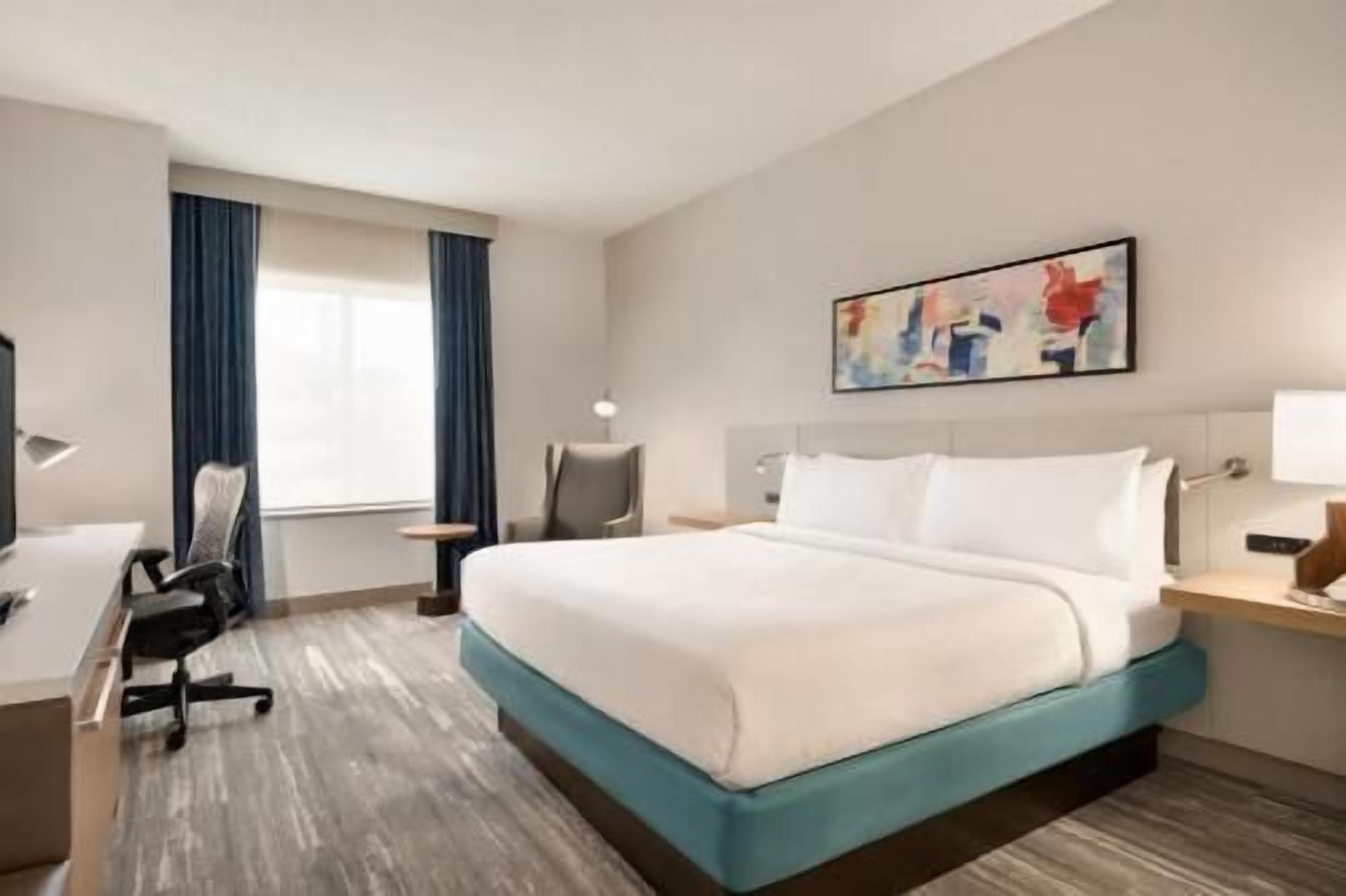 In-room safe, desk, laptop workspace, blackout curtains