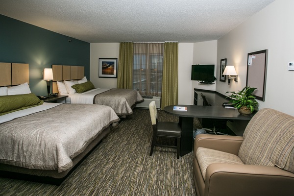 Premium bedding, desk, blackout drapes, iron/ironing board