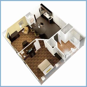 Suite, 1 Bedroom | Floor plan - Candlewood Suites Fargo-N. Dakota State University by IHG (Fargo)