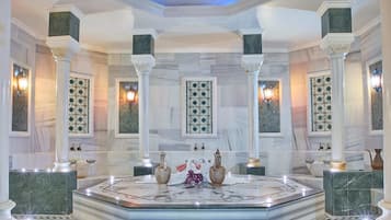 Steam room, Turkish bath/hammam, body treatments, hot stone massages
