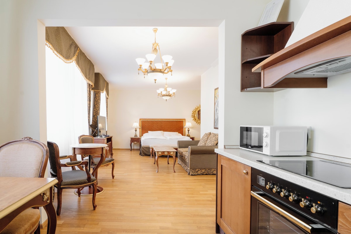 Studio, Balcony | Living area | 60-cm LCD TV with satellite channels, TV