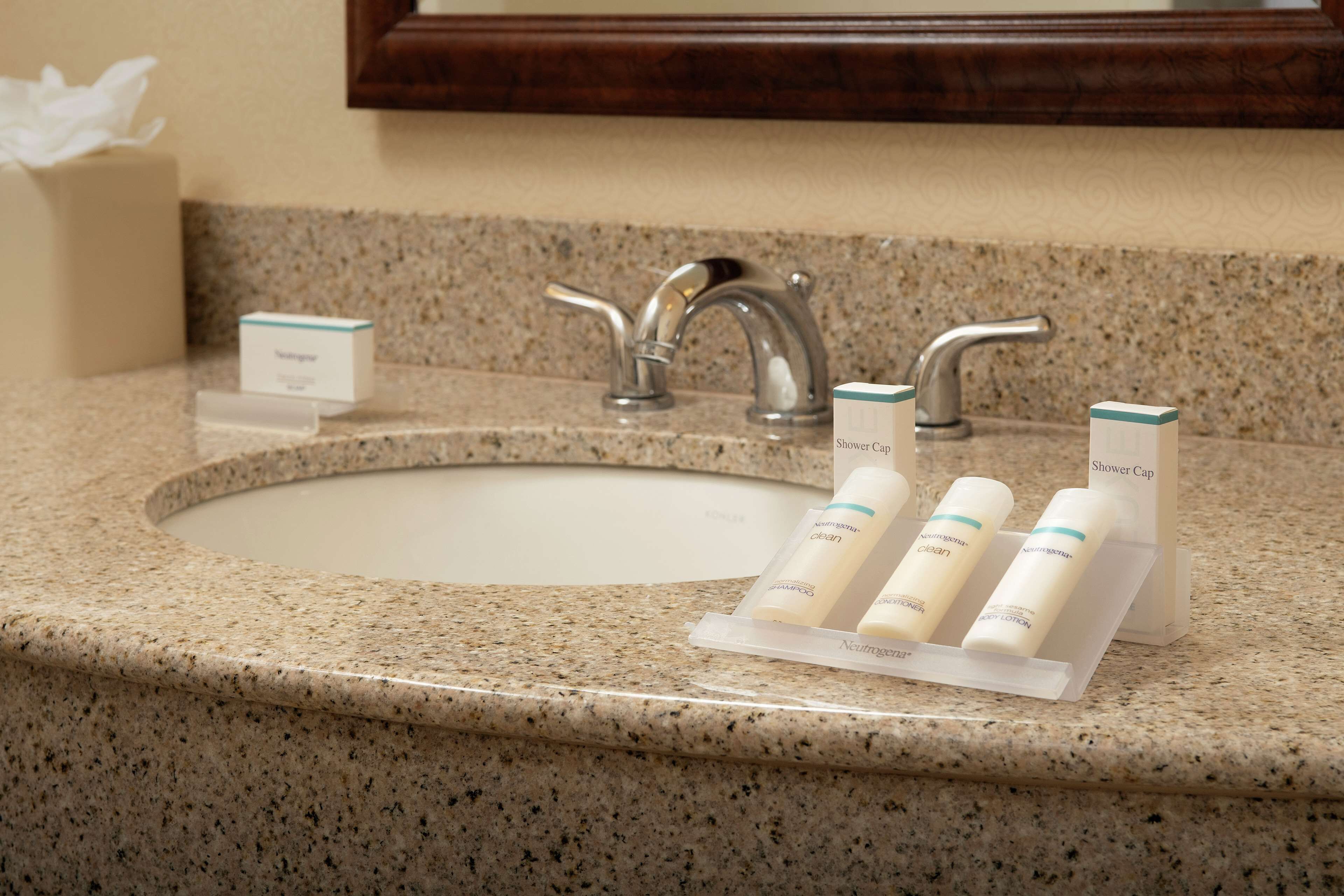 combined shower/bathtub, free toiletries, hair dryer, towels