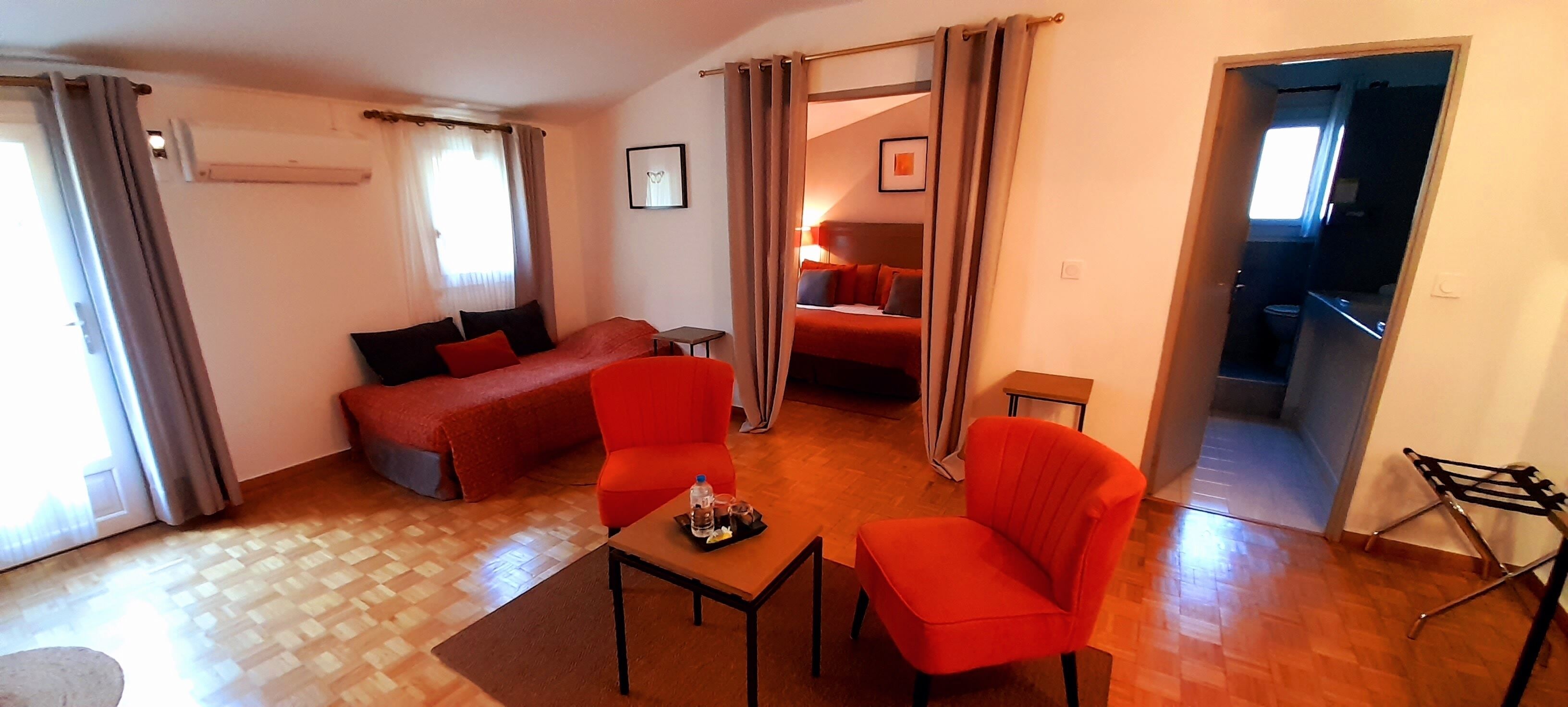 family suite, private bathroom, ground floor | 1 bedroom, premium bedding, minibar, in-room safe