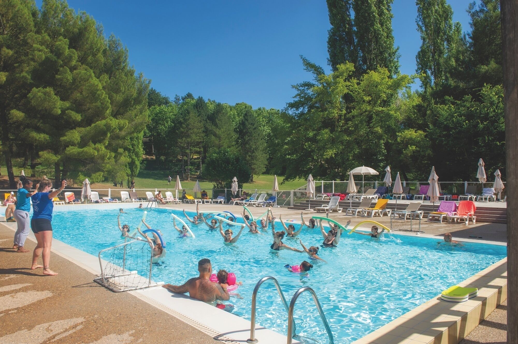 Indoor pool, outdoor pool, pool umbrellas, sun loungers