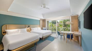 Premium Room, 2 Double Beds, Pool View (Deluxe) | Minibar, in-room safe, desk, blackout curtains
