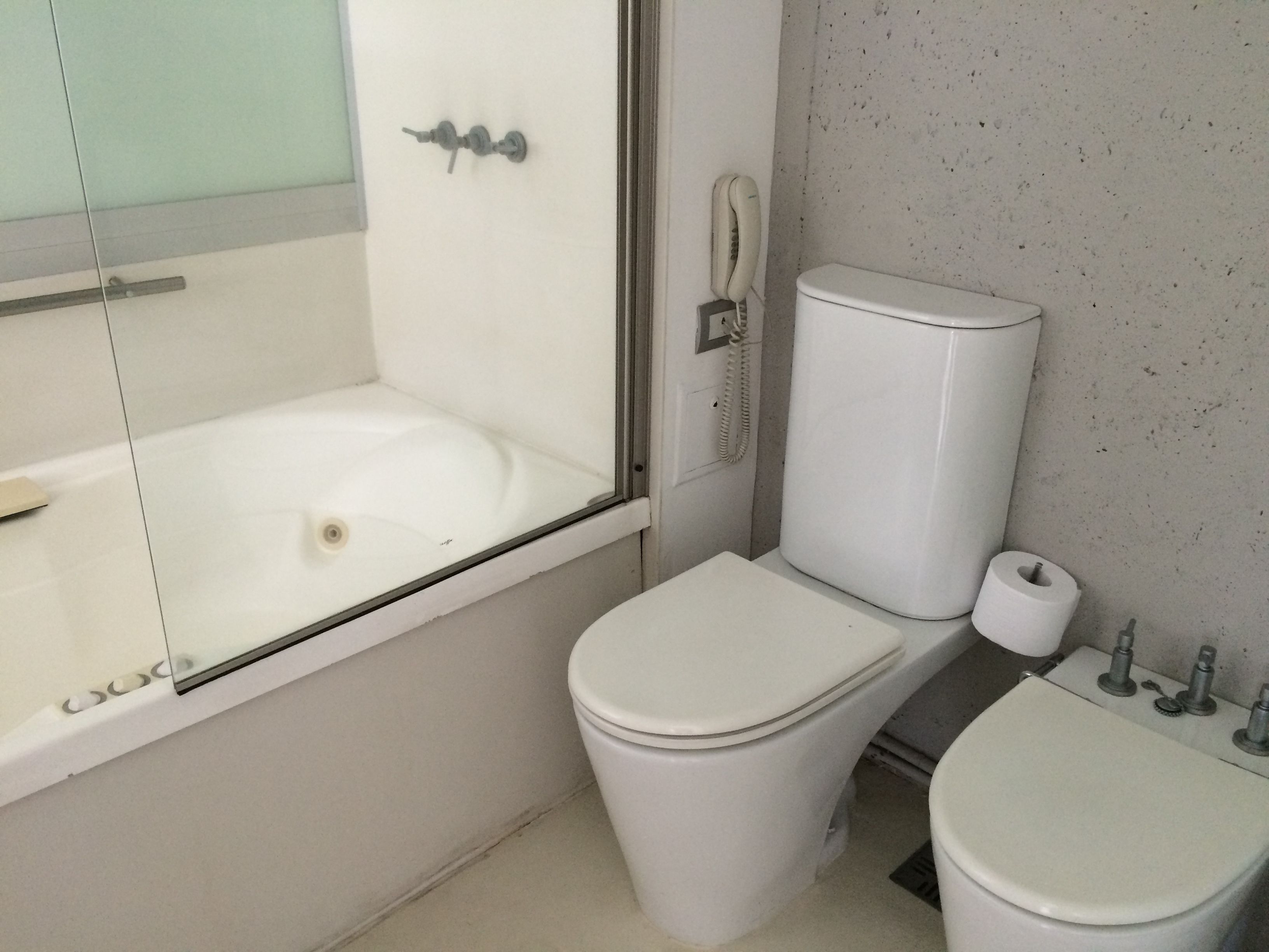 combined shower/bathtub, jetted bath, free toiletries, hair dryer