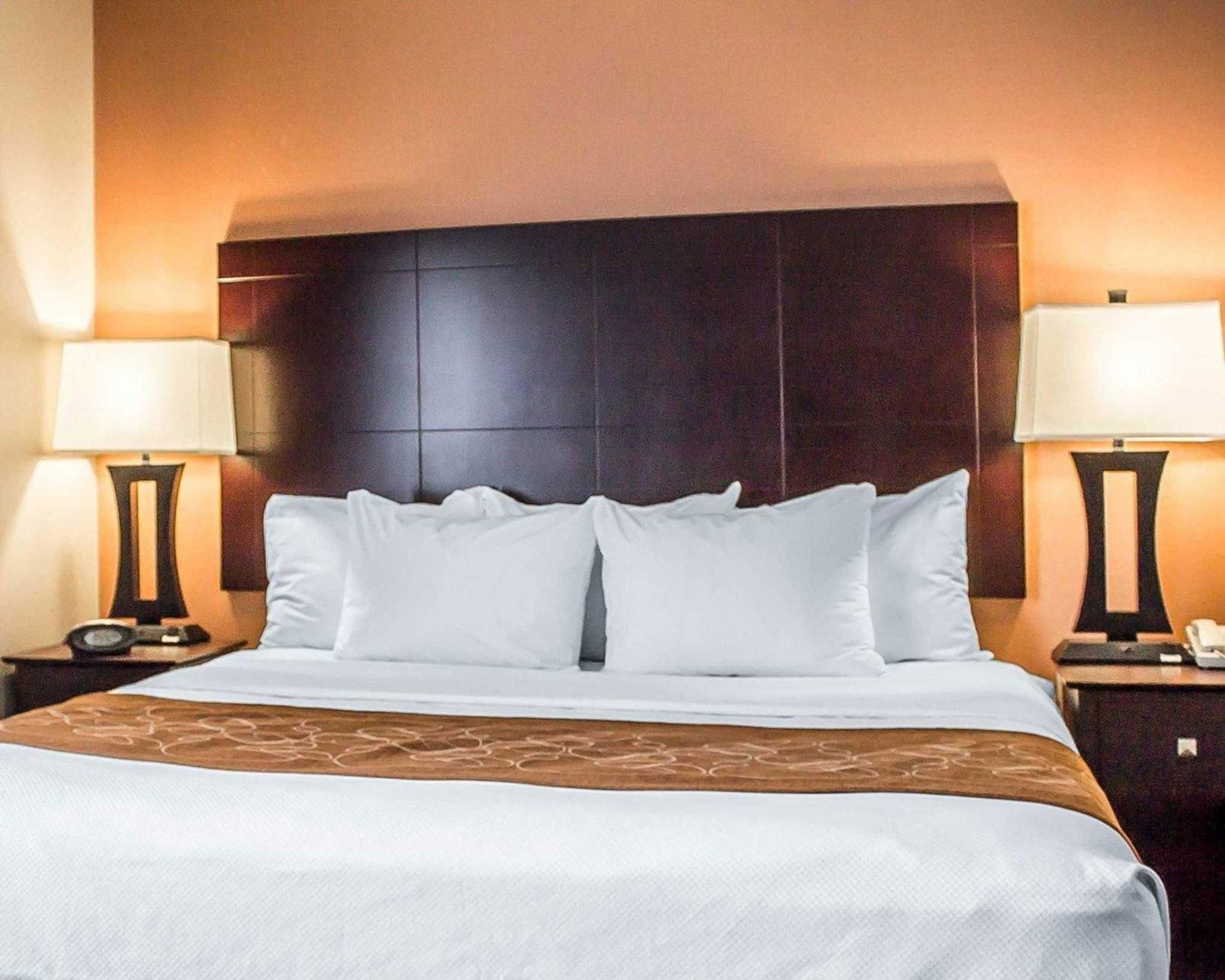 Premium bedding, pillow-top beds, desk, blackout curtains