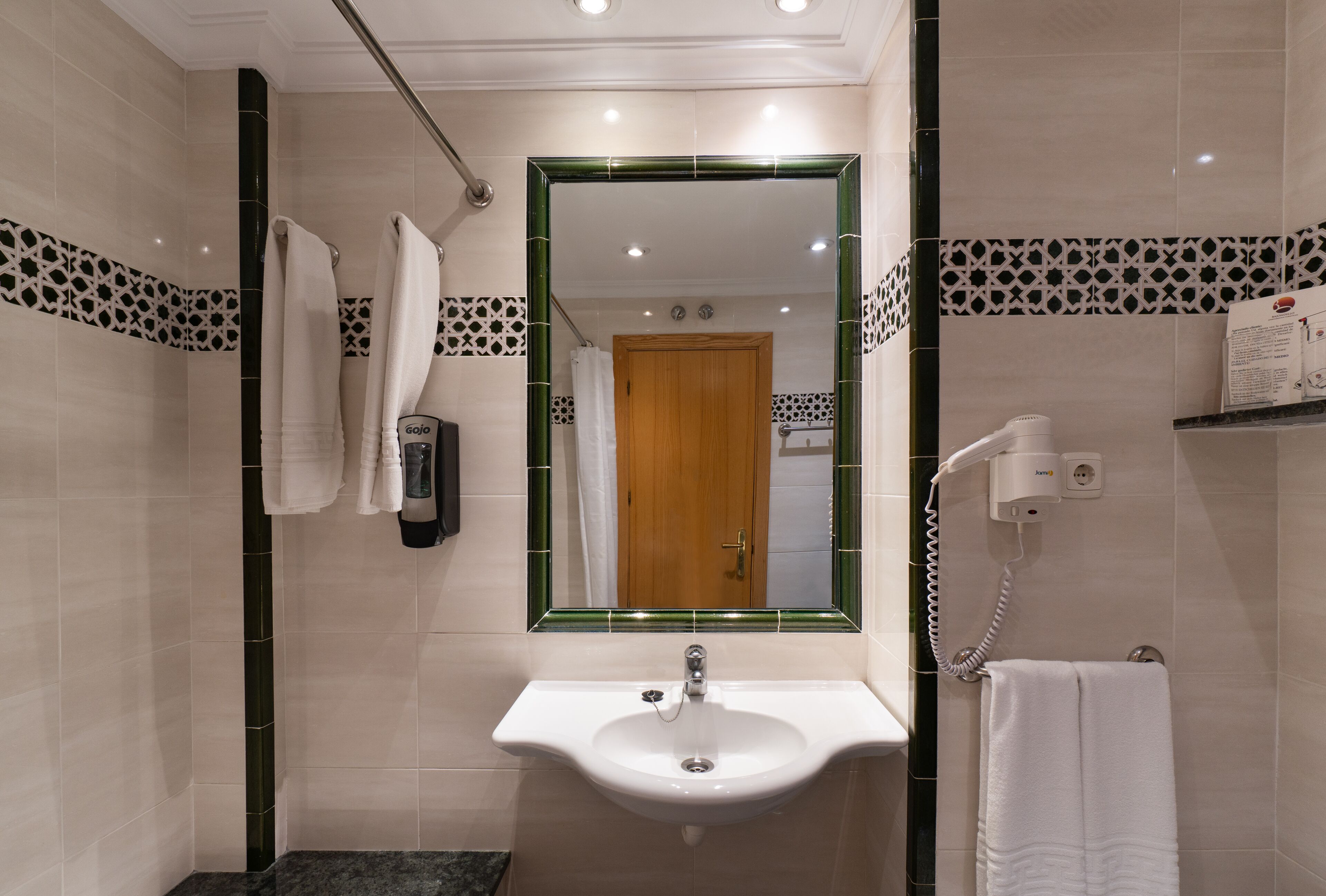 free toiletries, hair dryer, bidet, towels