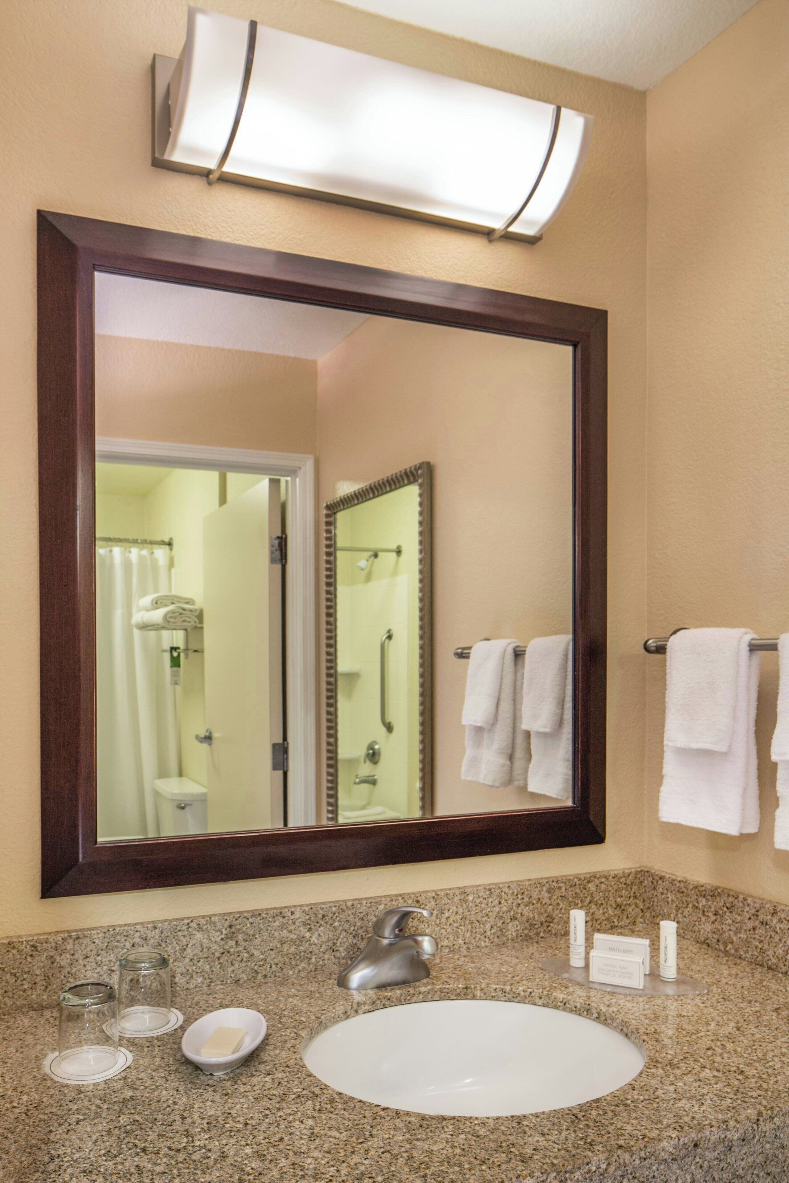 free toiletries, hair dryer, towels