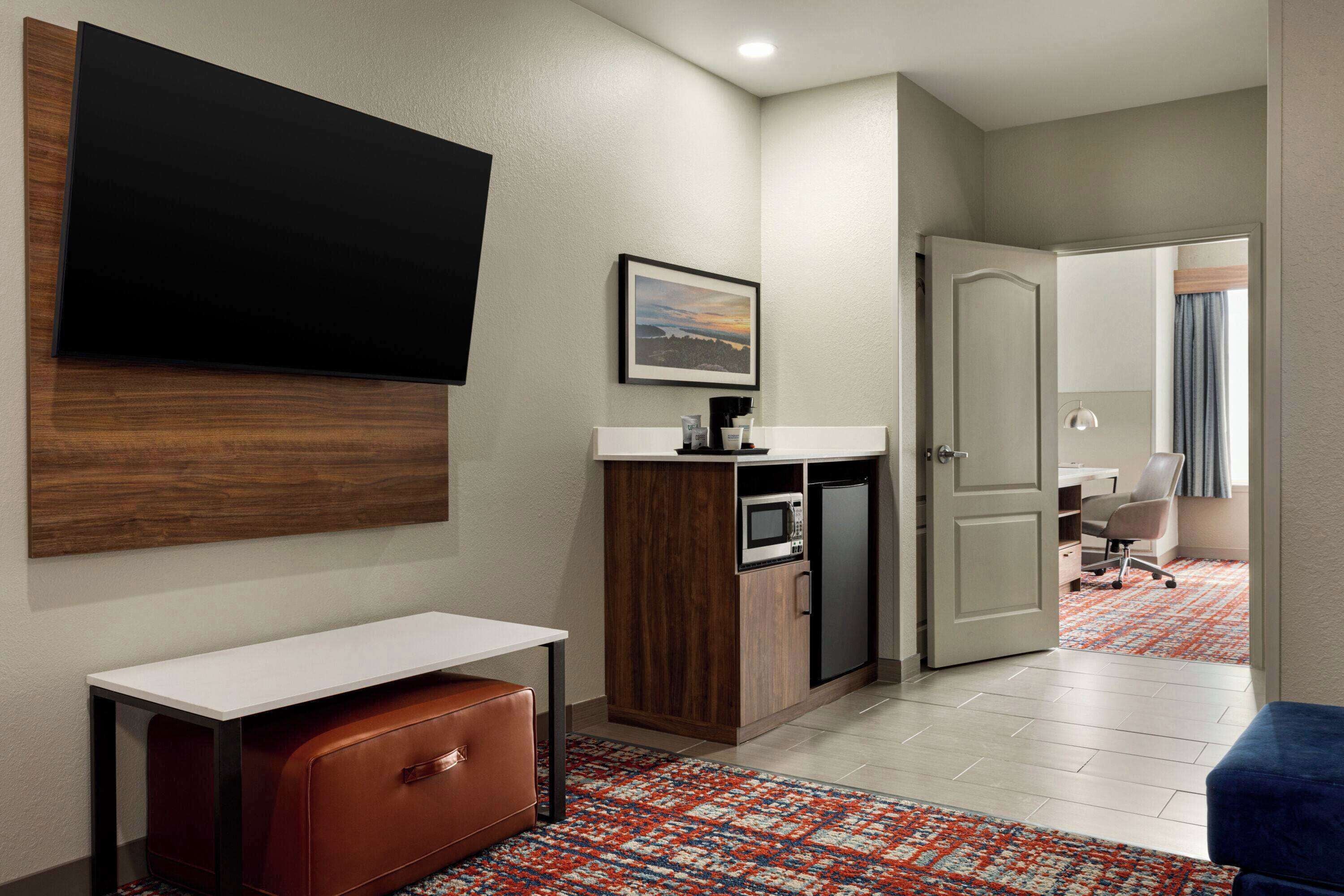 premium bedding, desk, blackout curtains, soundproofing