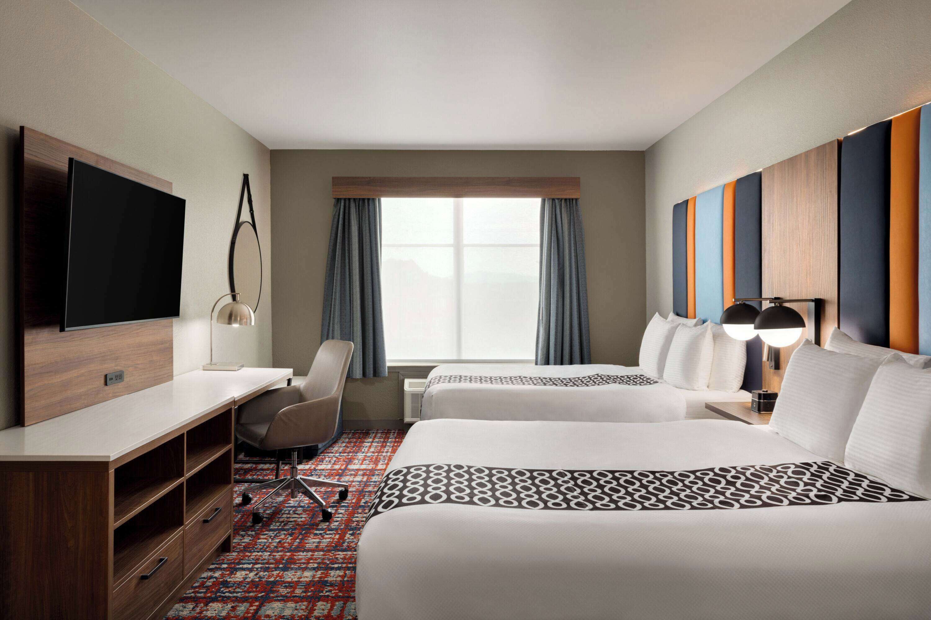 premium bedding, desk, blackout curtains, soundproofing