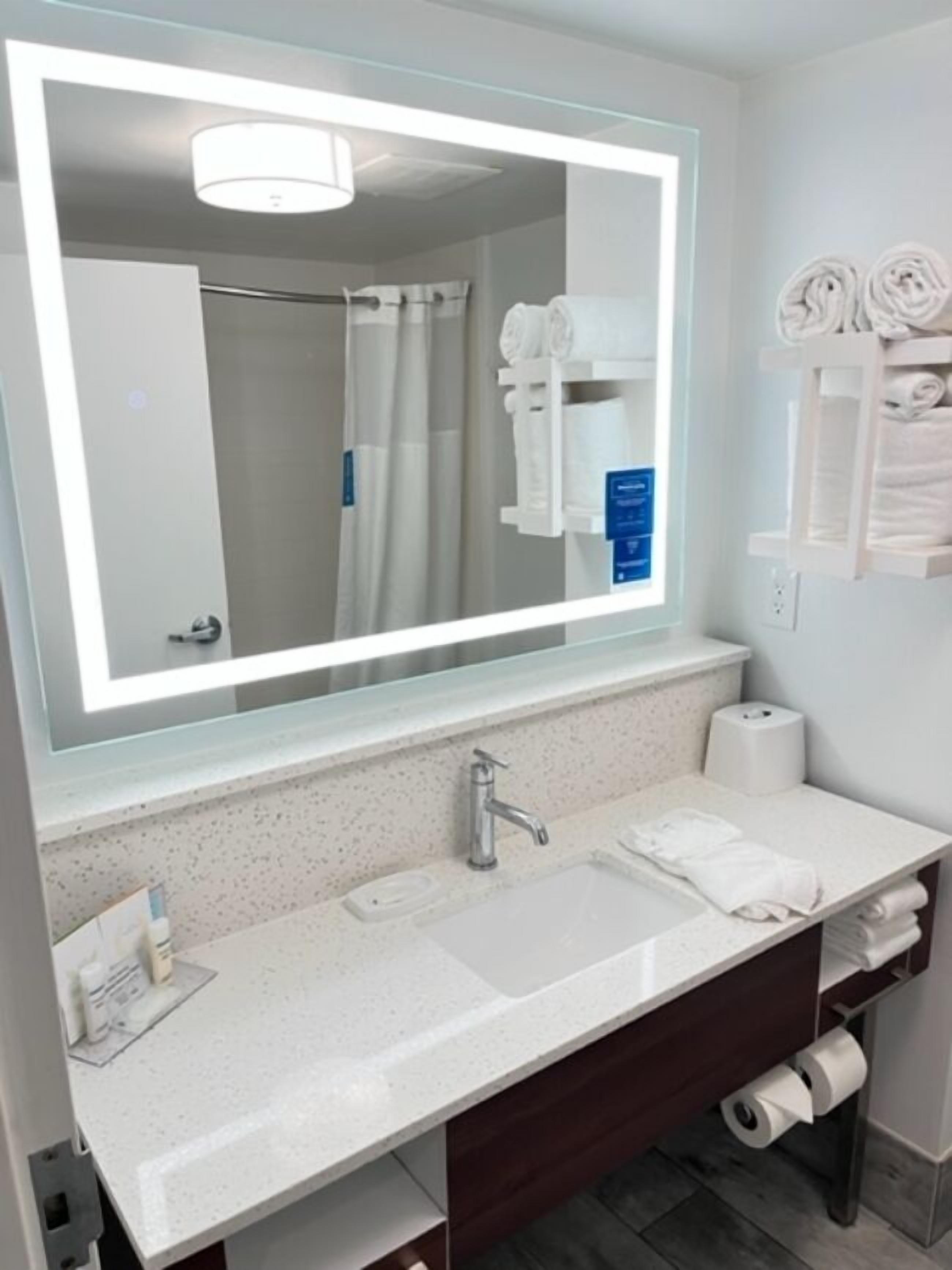 free toiletries, hair dryer, towels, soap