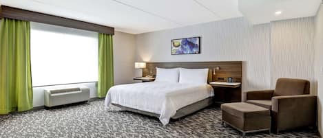 Room, 1 King Bed, Accessible | Living area | 27-inch flat-screen TV with cable channels, TV, pay movies