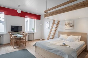 Large Family Studio, Kitchenette | Desk, laptop workspace, iron/ironing board, free WiFi - Citykoti Downtown Apartments (Helsinki)