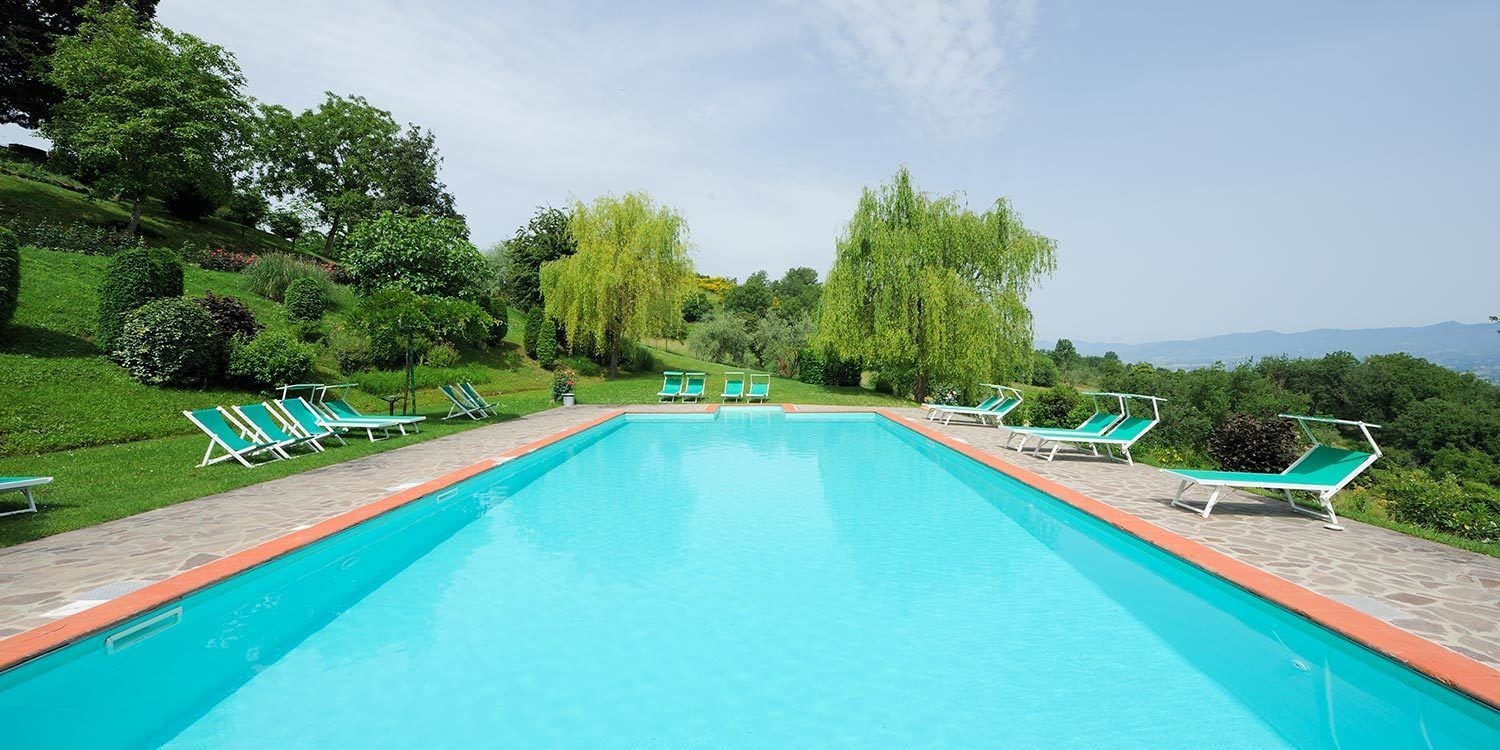 Seasonal outdoor pool, pool umbrellas, sun loungers
