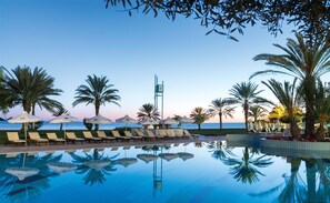 Indoor pool, 3 outdoor pools, pool umbrellas, sun loungers