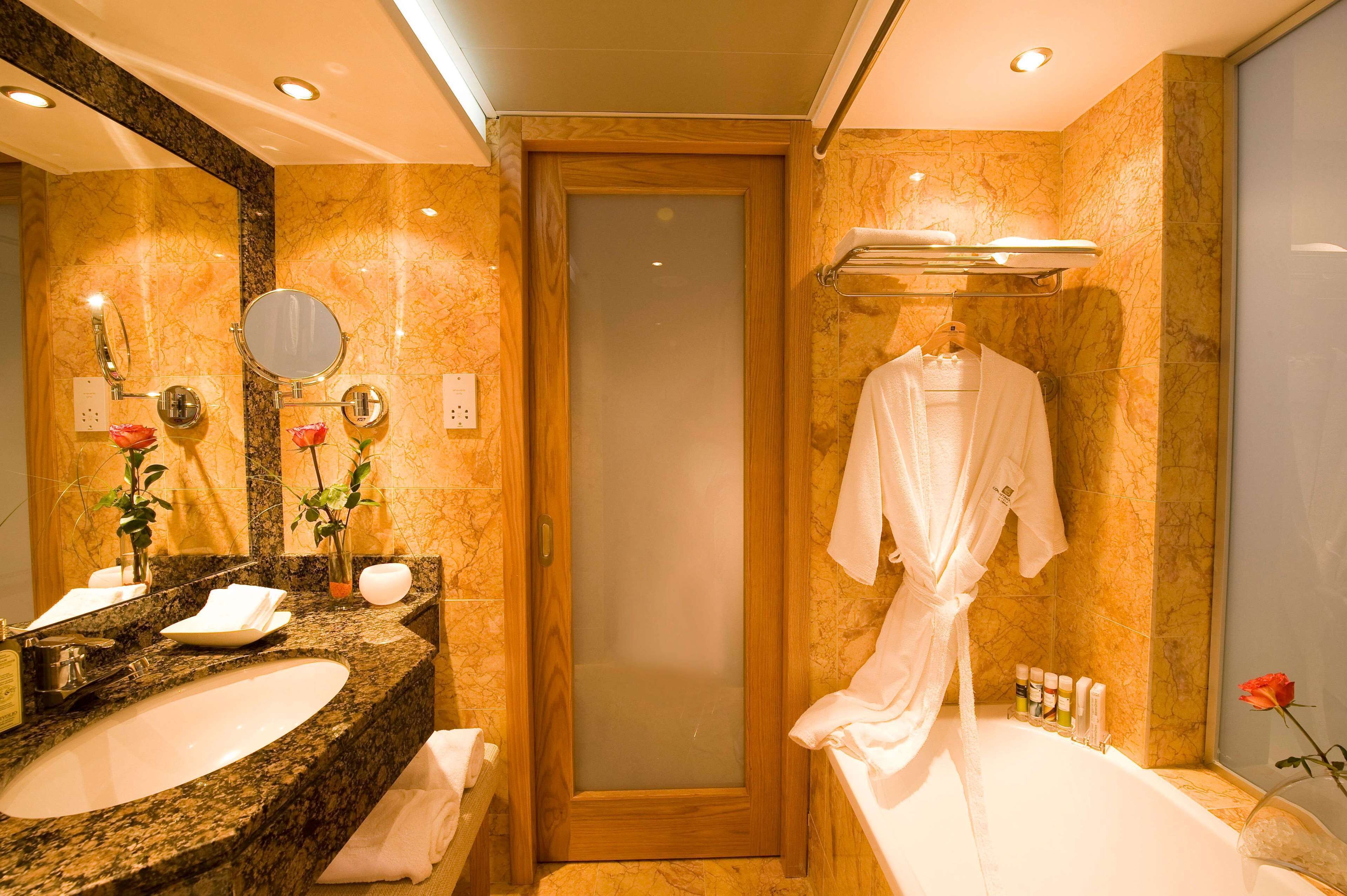 rainfall showerhead, free toiletries, hair dryer, bathrobes