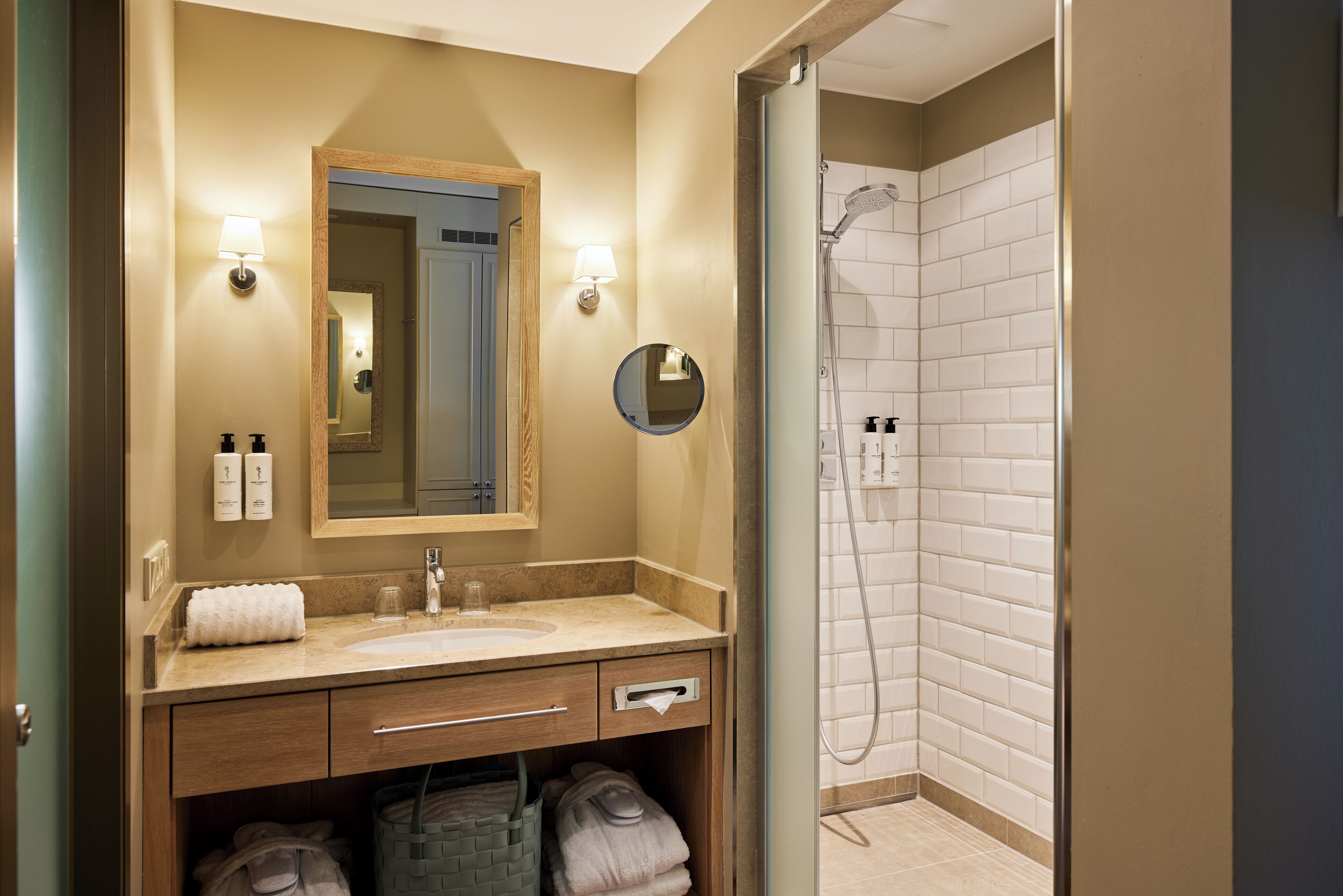 free toiletries, hair dryer, bathrobes, slippers