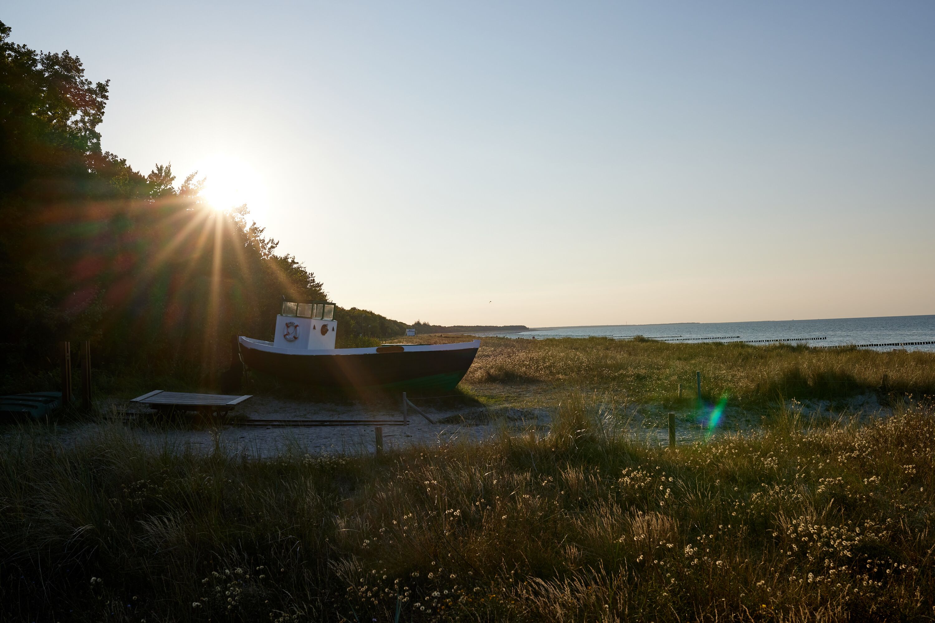 on the beach, white sand