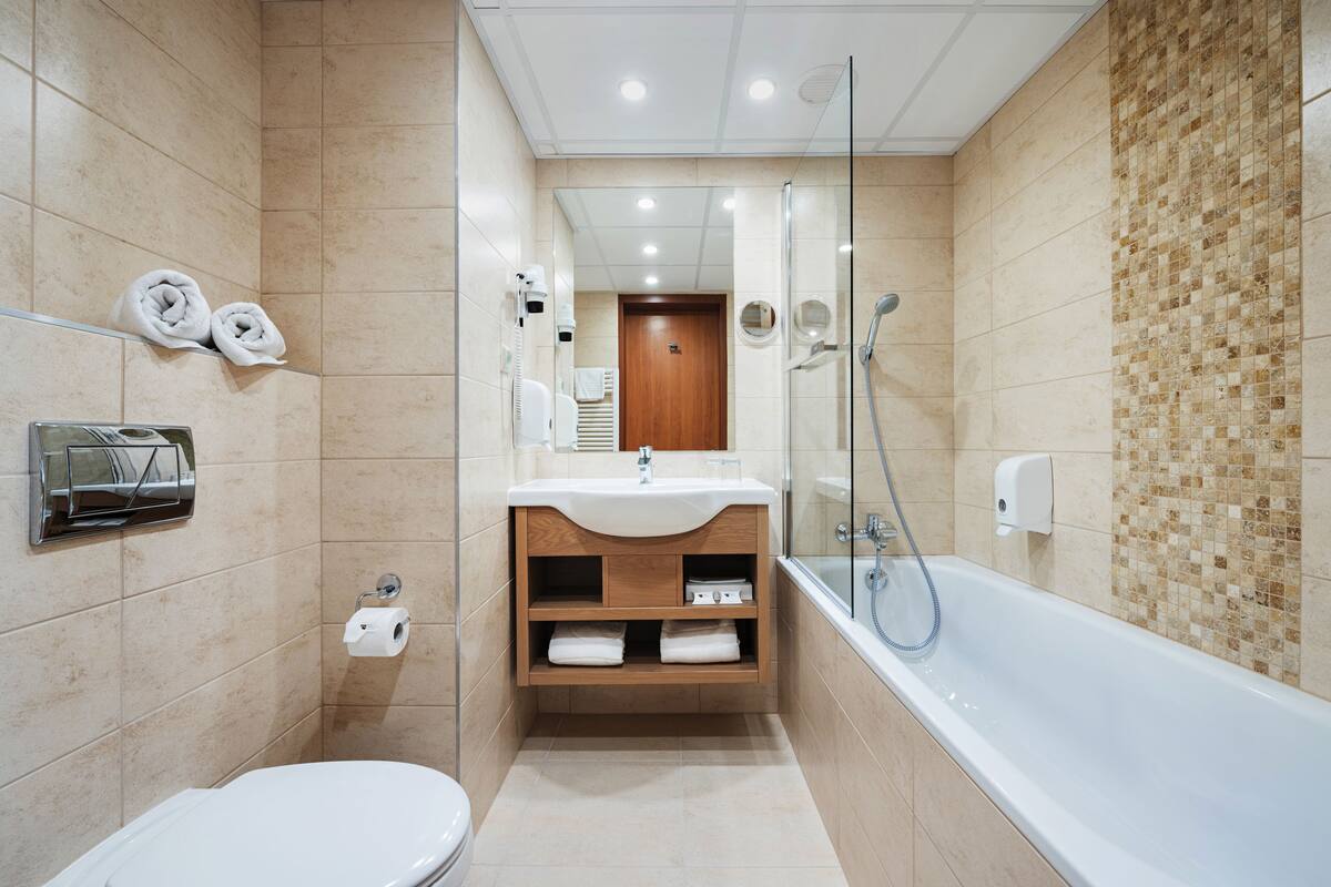 hair dryer, bathrobes, towels