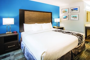 Premium bedding, down duvets, pillow-top beds, desk