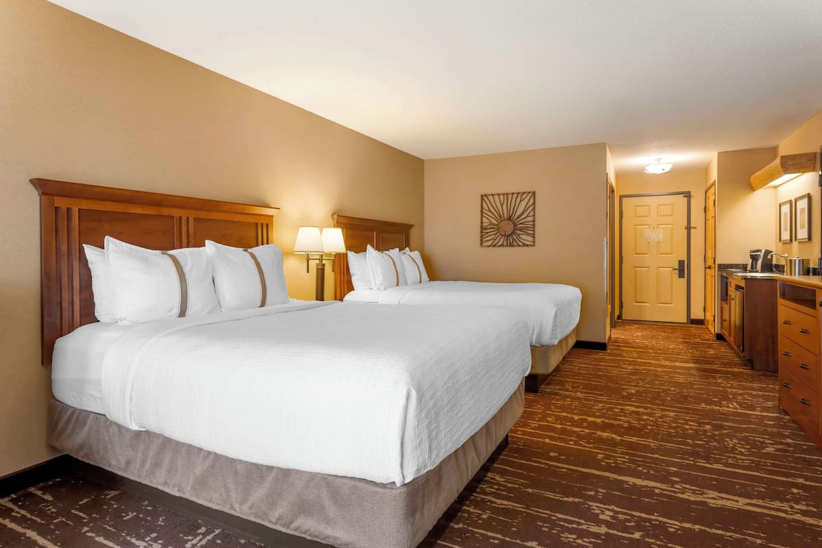 Premium bedding, down comforters, desk, iron/ironing board
