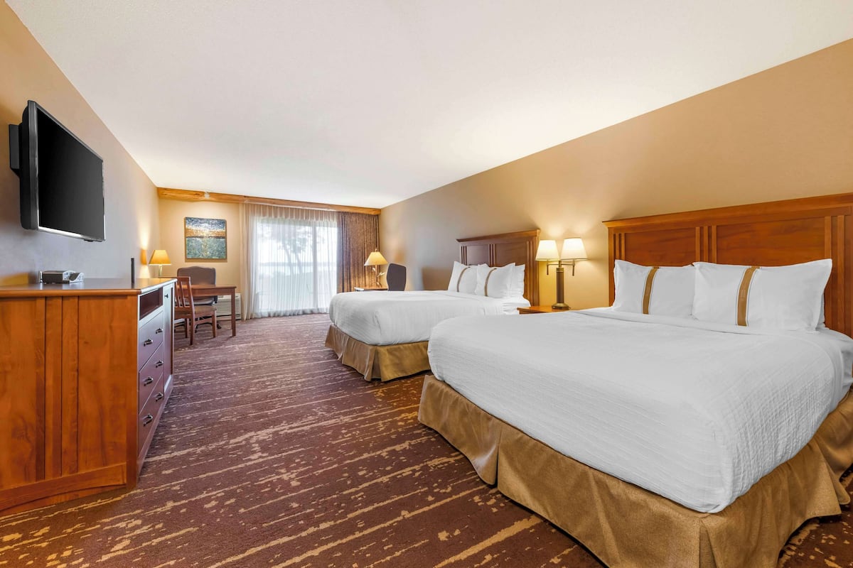 standard room, 2 queen beds, accessible, lakeside | premium bedding, down duvets, desk, iron/ironing board