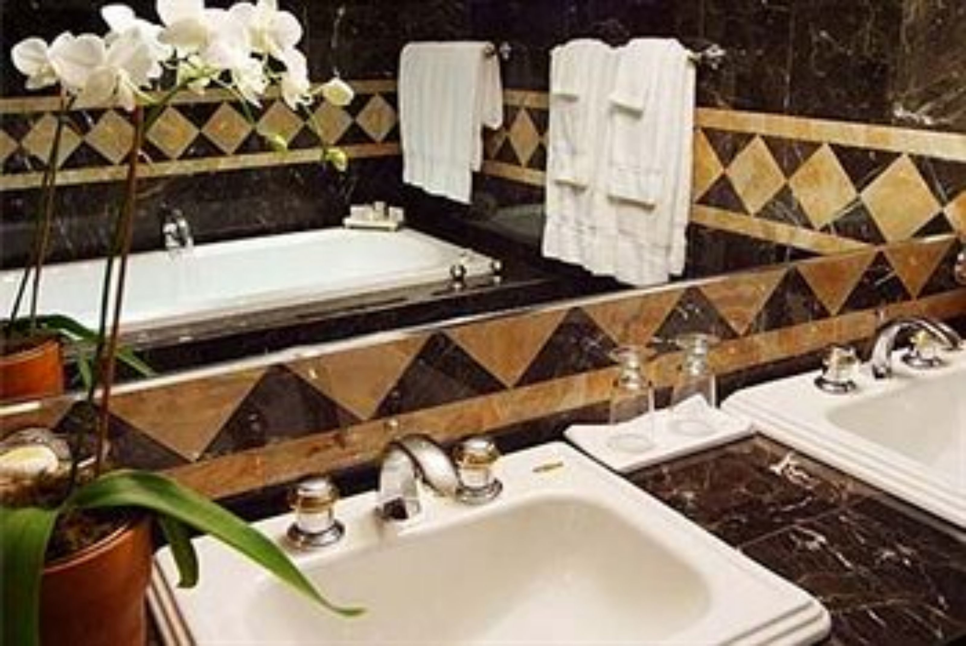 separate bathtub and shower, free toiletries, hair dryer, bathrobes