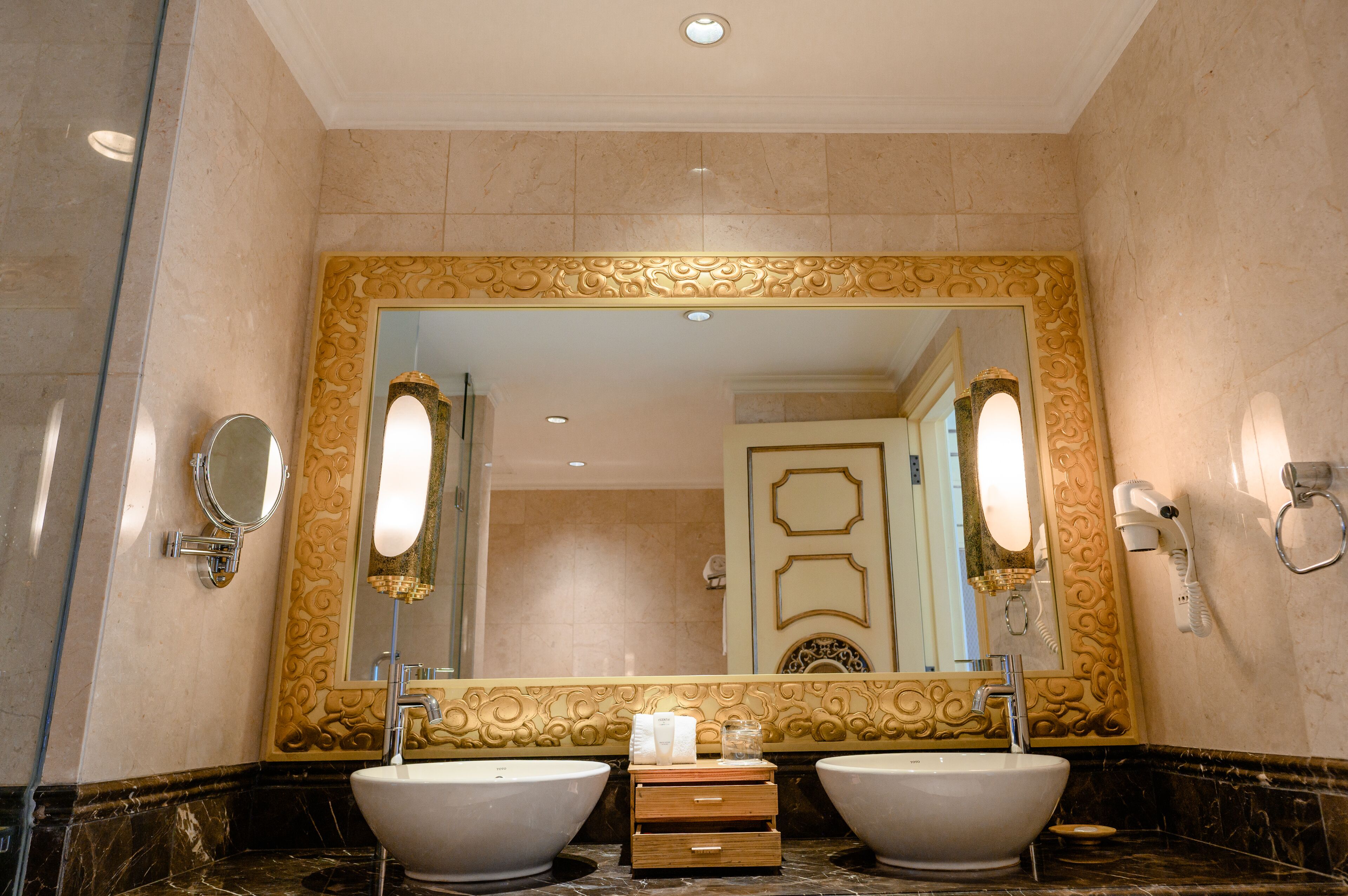 imperial suite | bathroom | separate bathtub and shower, deep-soaking bathtub, designer toiletries