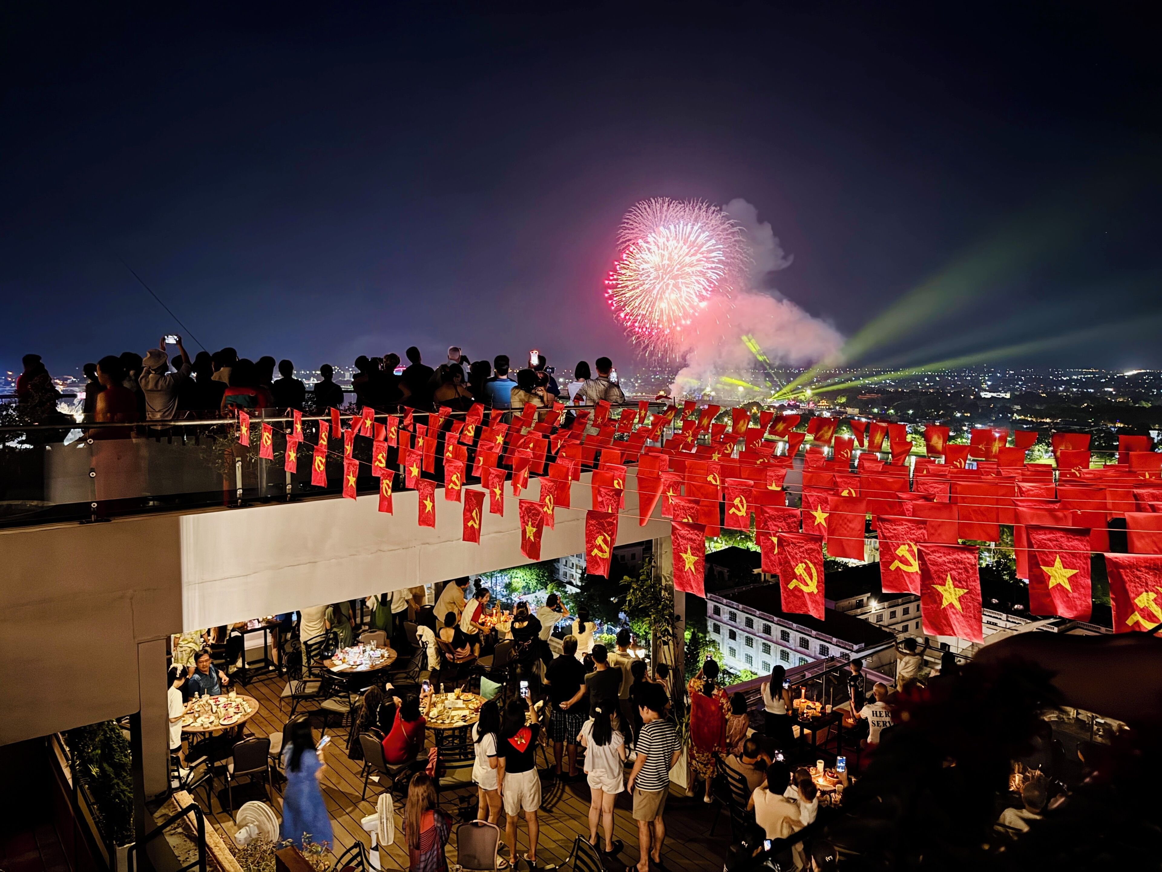 Outdoor banquet area