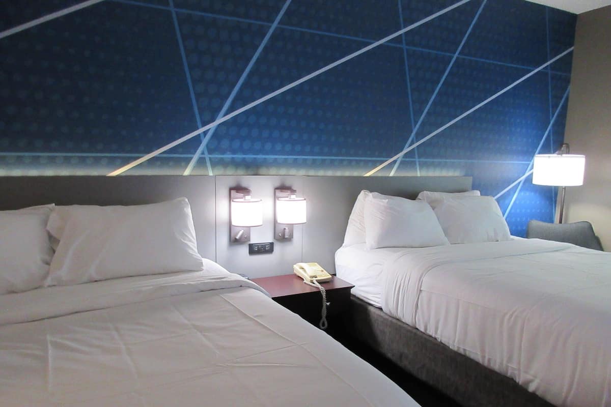 1 bedroom, desk, blackout curtains, iron/ironing board