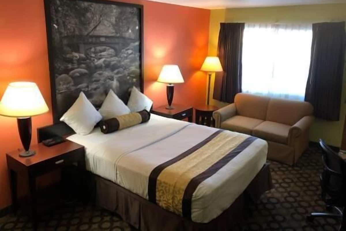 Pillowtop beds, desk, free WiFi, bed sheets