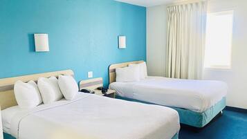 Desk, free WiFi, bed sheets