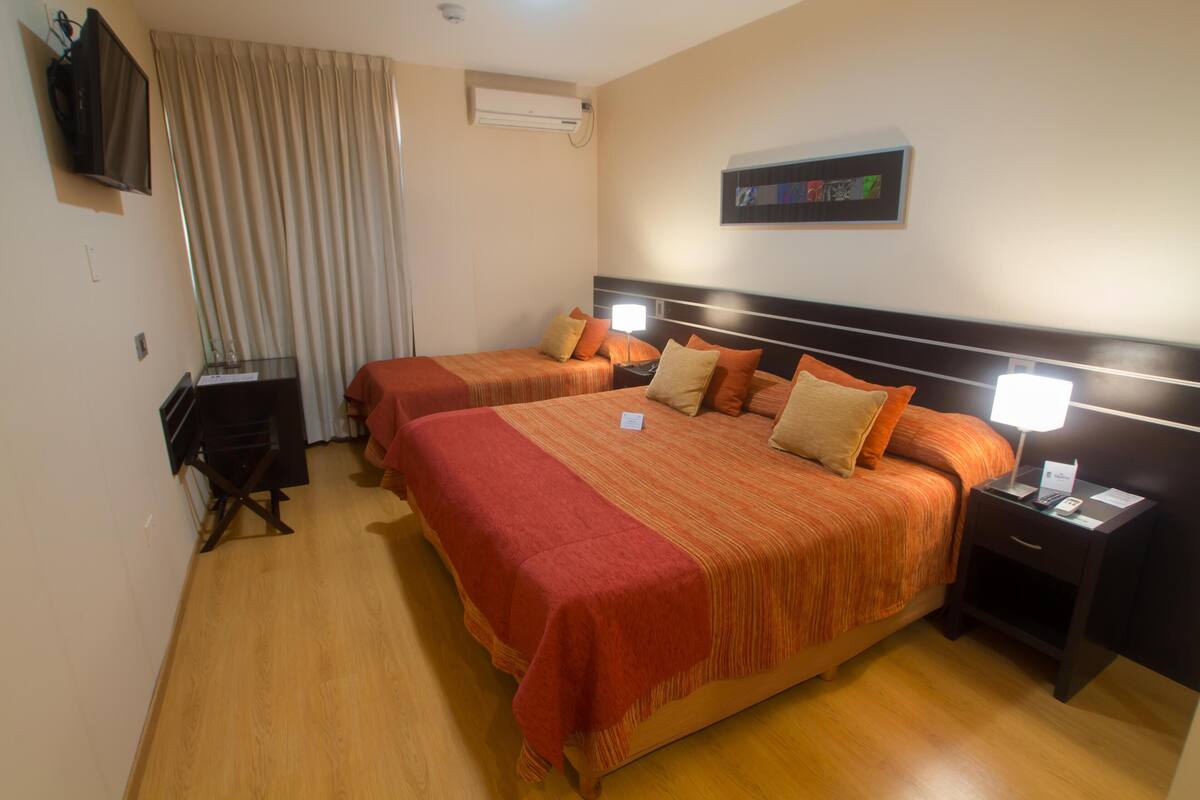 Desk, laptop workspace, WiFi (free), bed sheets