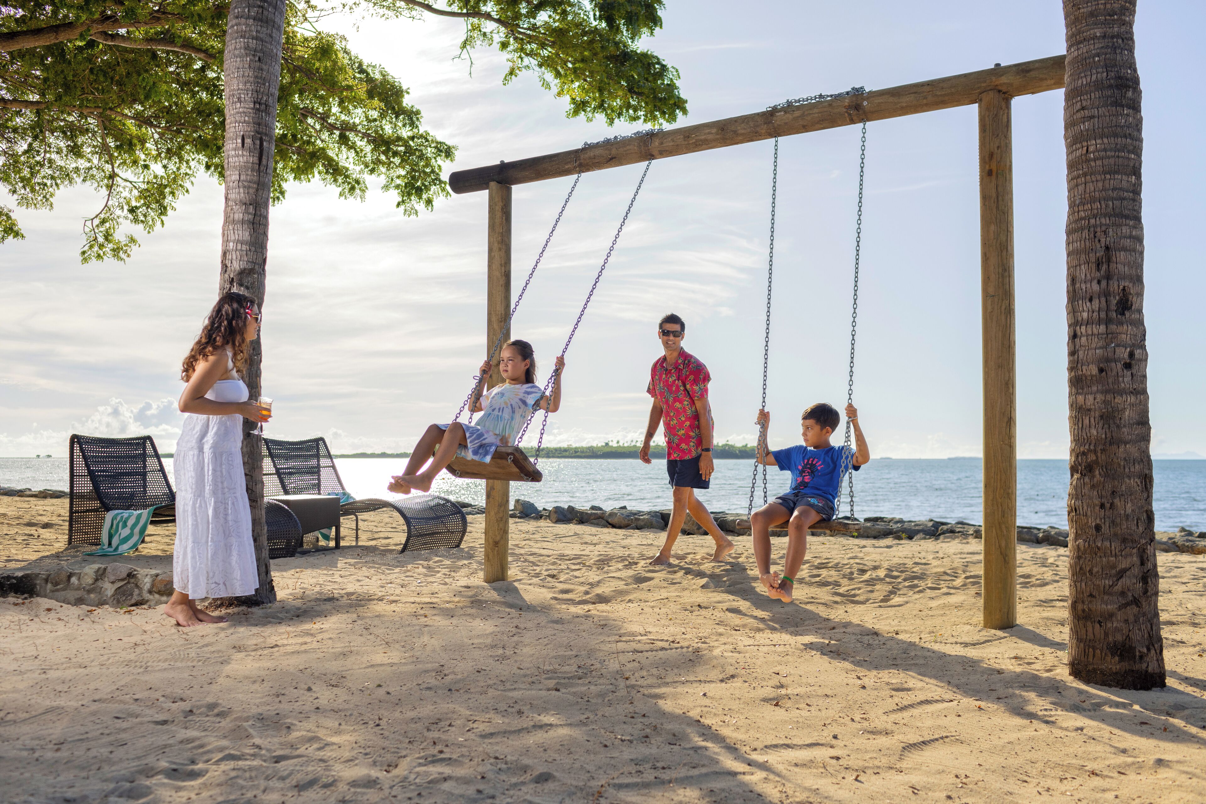 on the beach, free beach cabanas, sun-loungers, beach umbrellas