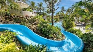 2 outdoor pools, open 7:00 AM to 7:00 PM, free cabanas, pool umbrellas