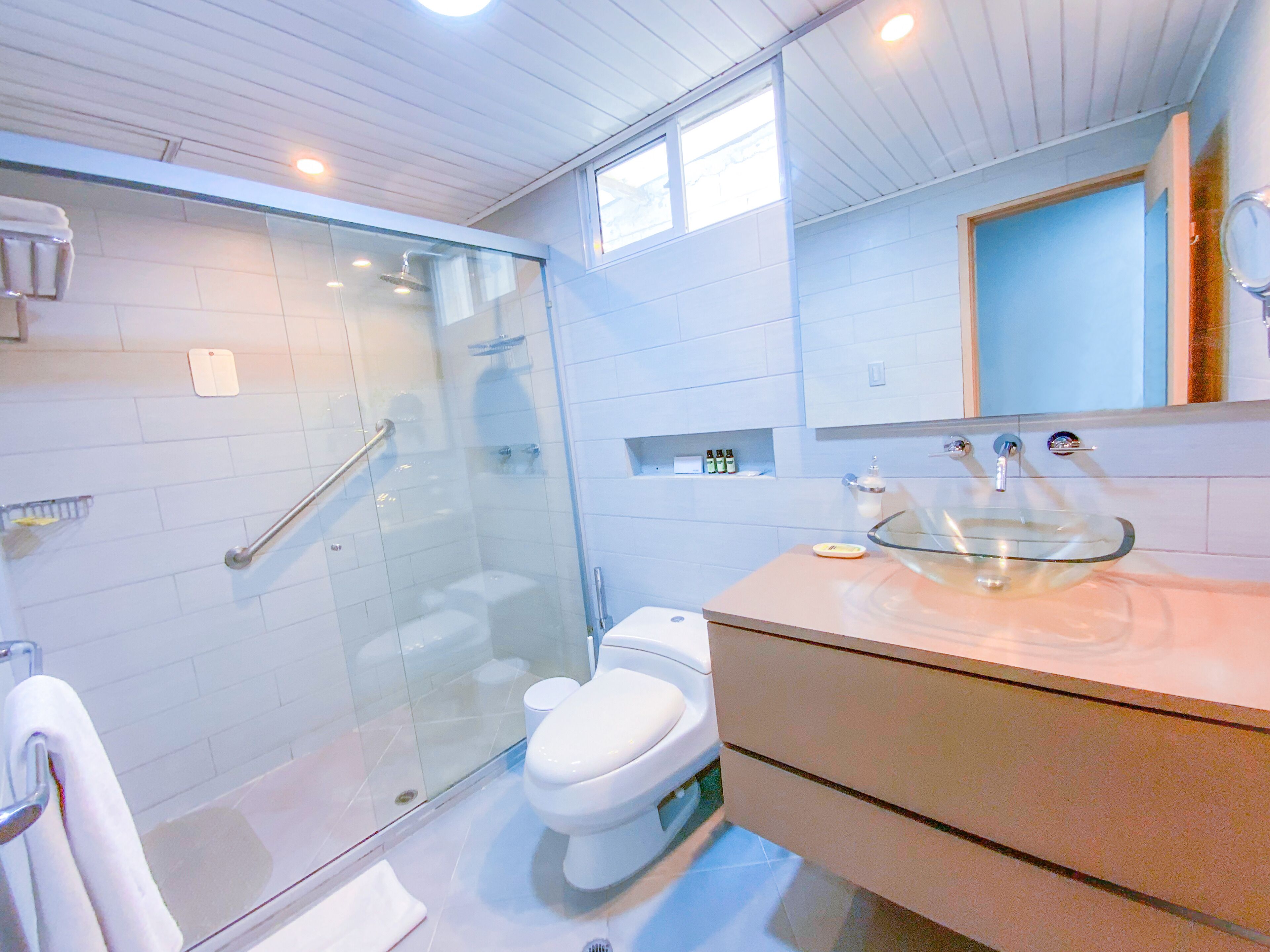 family house | bathroom | rainfall showerhead, free toiletries, hair dryer, slippers