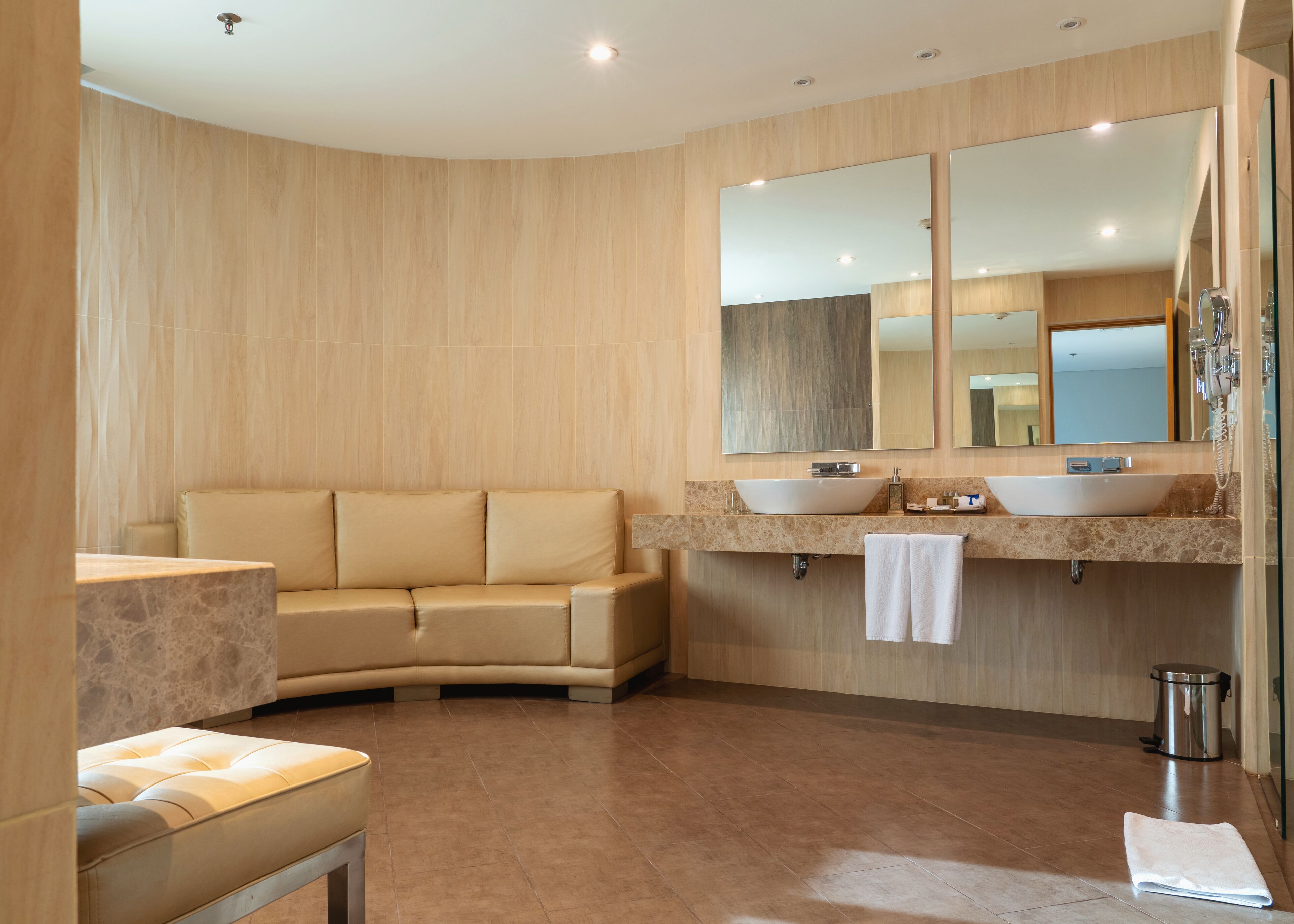 presidential suite | bathroom | rainfall showerhead, free toiletries, hair dryer, slippers