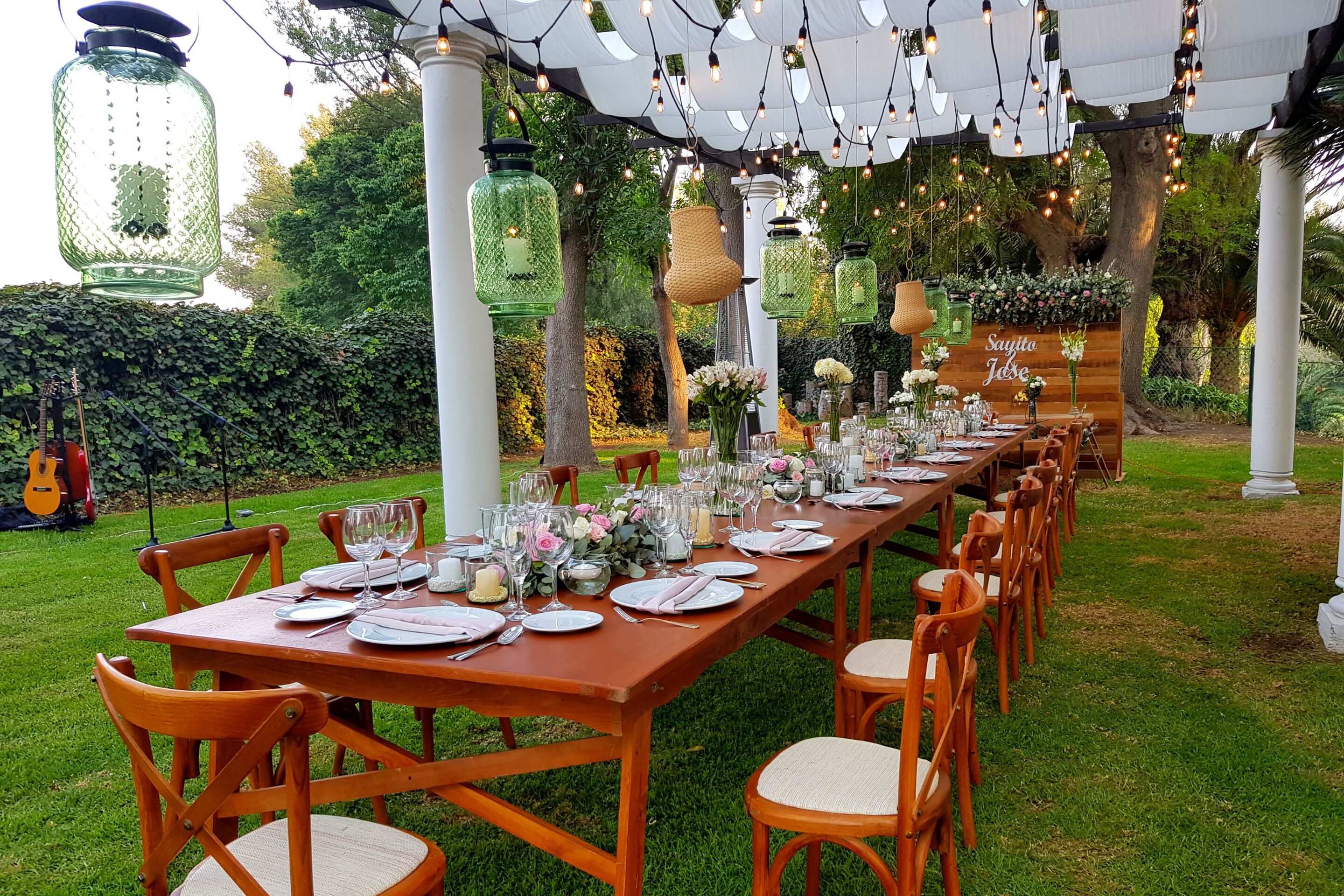 Outdoor banquet area